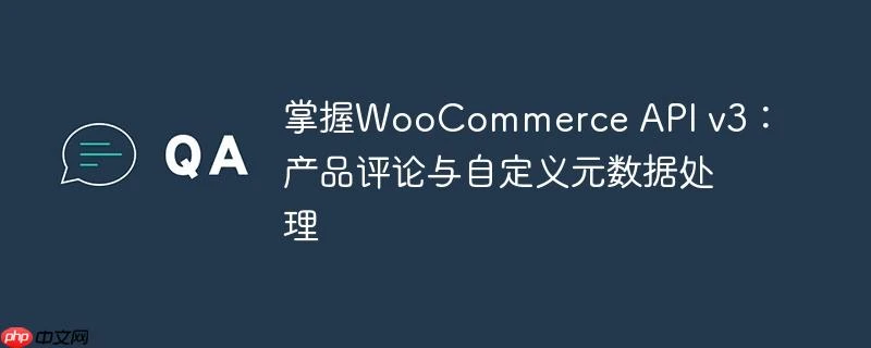 掌握WooCommerce API v3:产品评论与自定义元数据处理