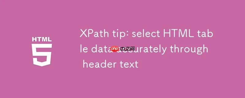 XPath技巧：通过表头文本精确选择HTML表格数据