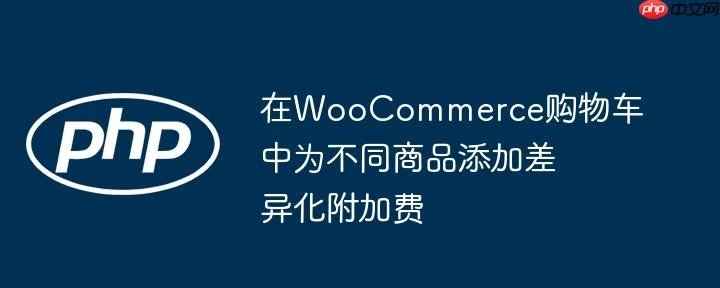 在WooCommerce购物车中为不同商品添加差异化附加费